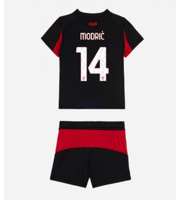 AC Milan Luka Modric #14 Hemmaställ Barn 2025-26 Kortärmad (+ Korta byxor)